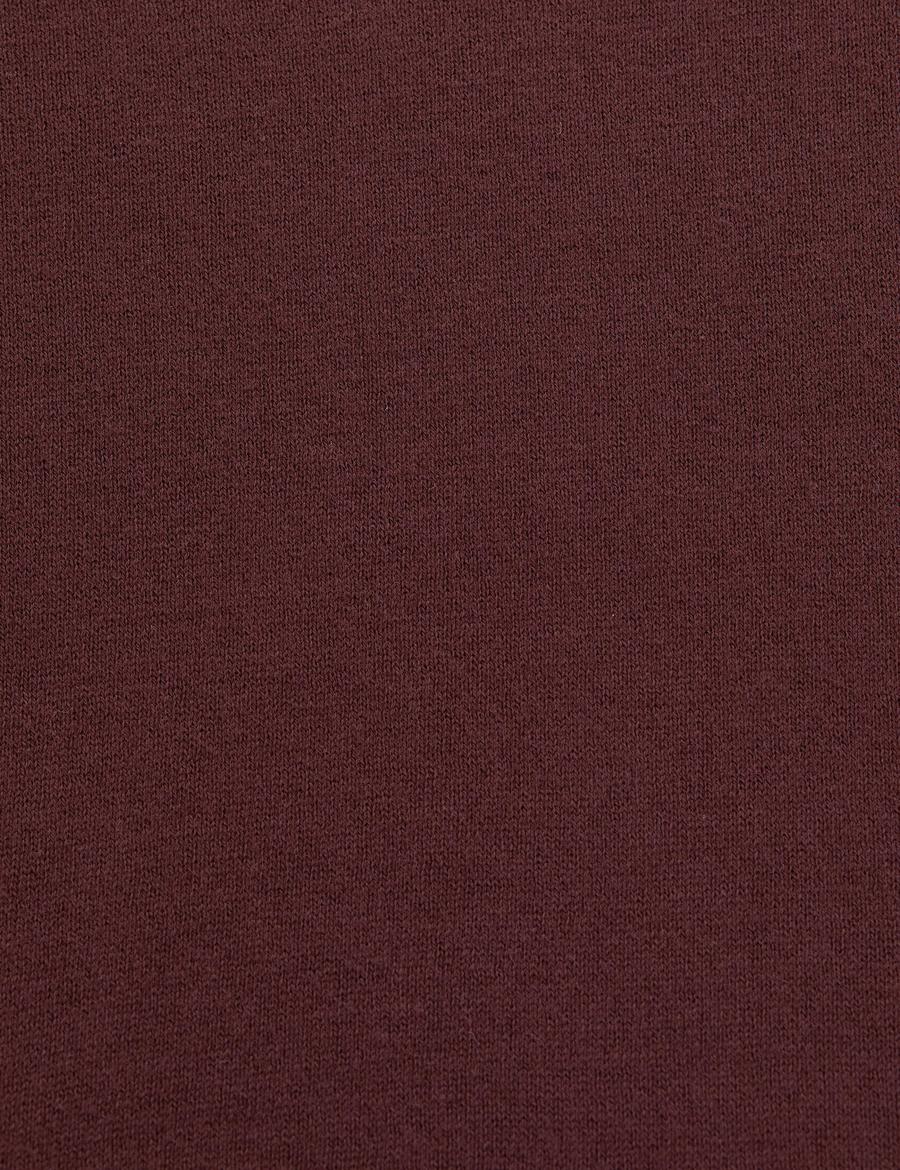 Kahverengi Slim Fit Yarım Balıkçı Yaka Basic Kazak