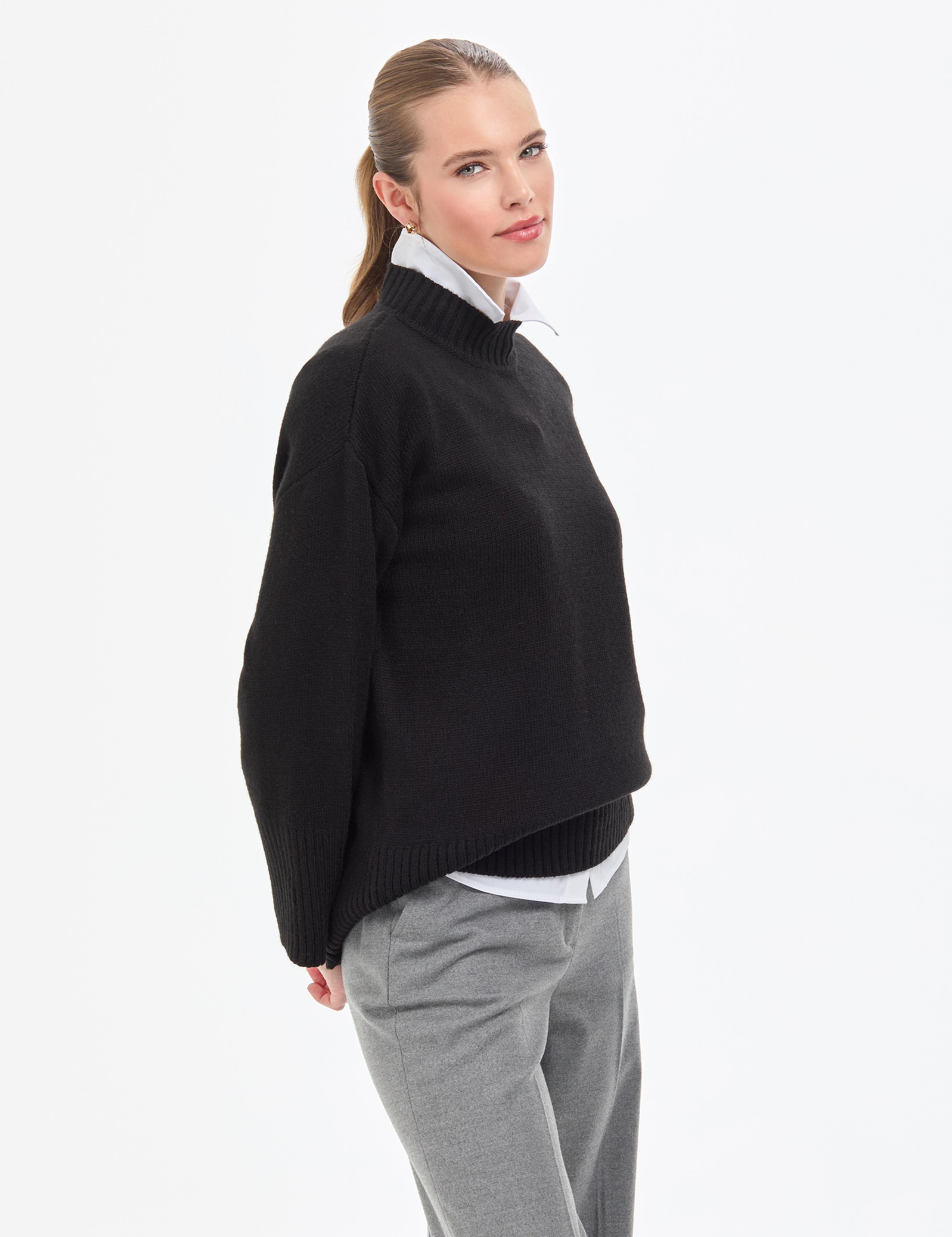 Siyah Comfort Fit Yarım Balıkçı Kazak