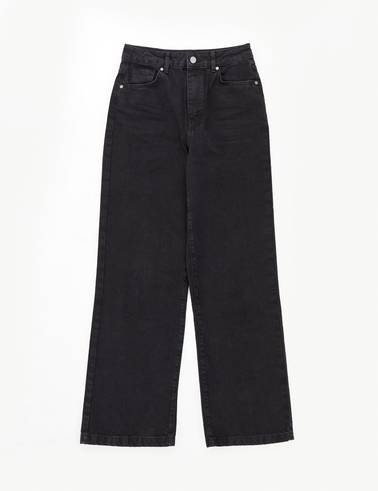 Siyah Loose Fit Jean Pantolon