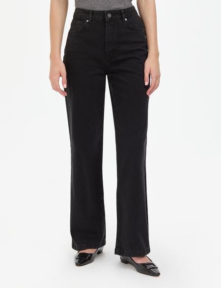 Siyah Loose Fit Jean Pantolon - 50318043010