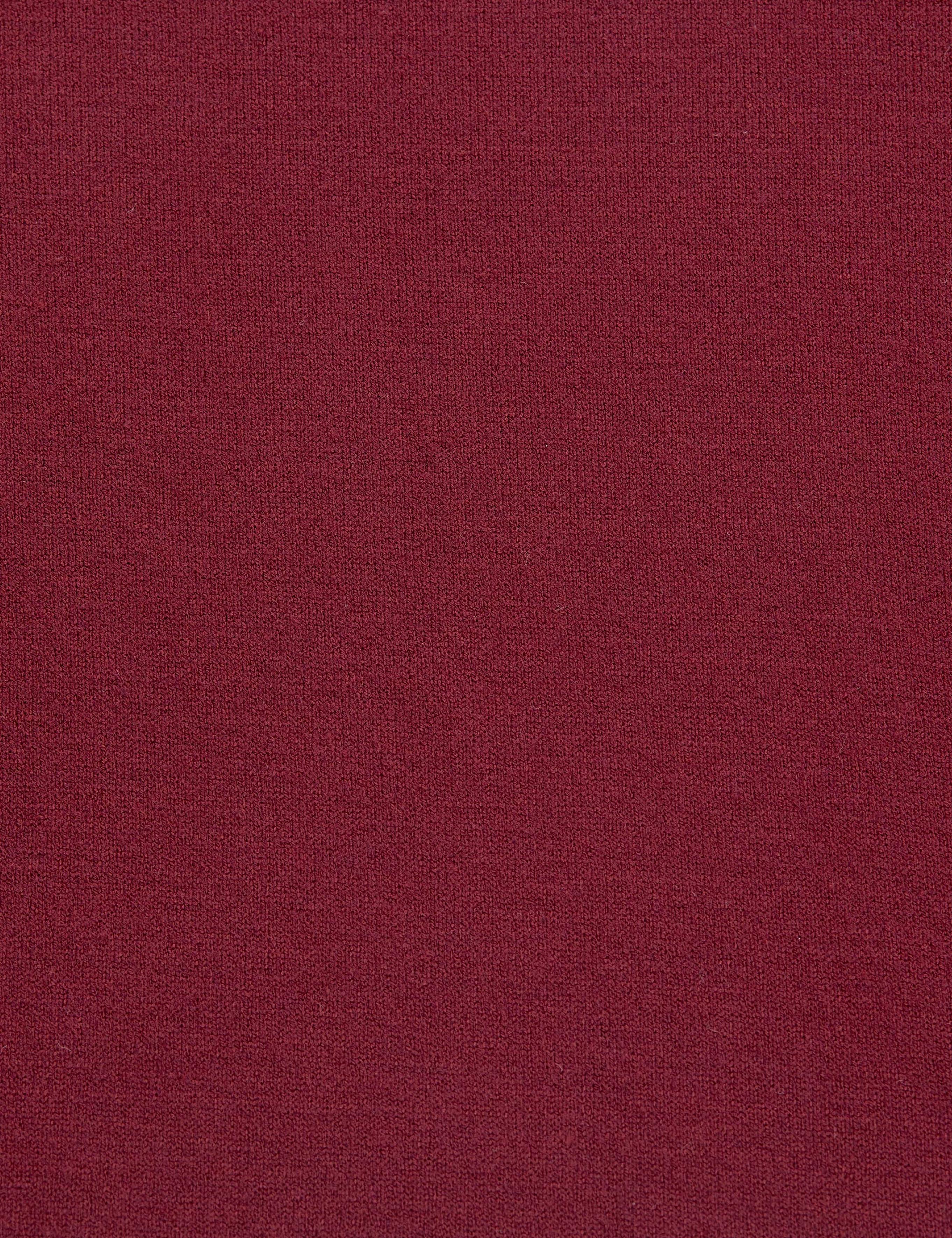 Vişne Slim Fit Çizgi Detaylı Basic Kazak