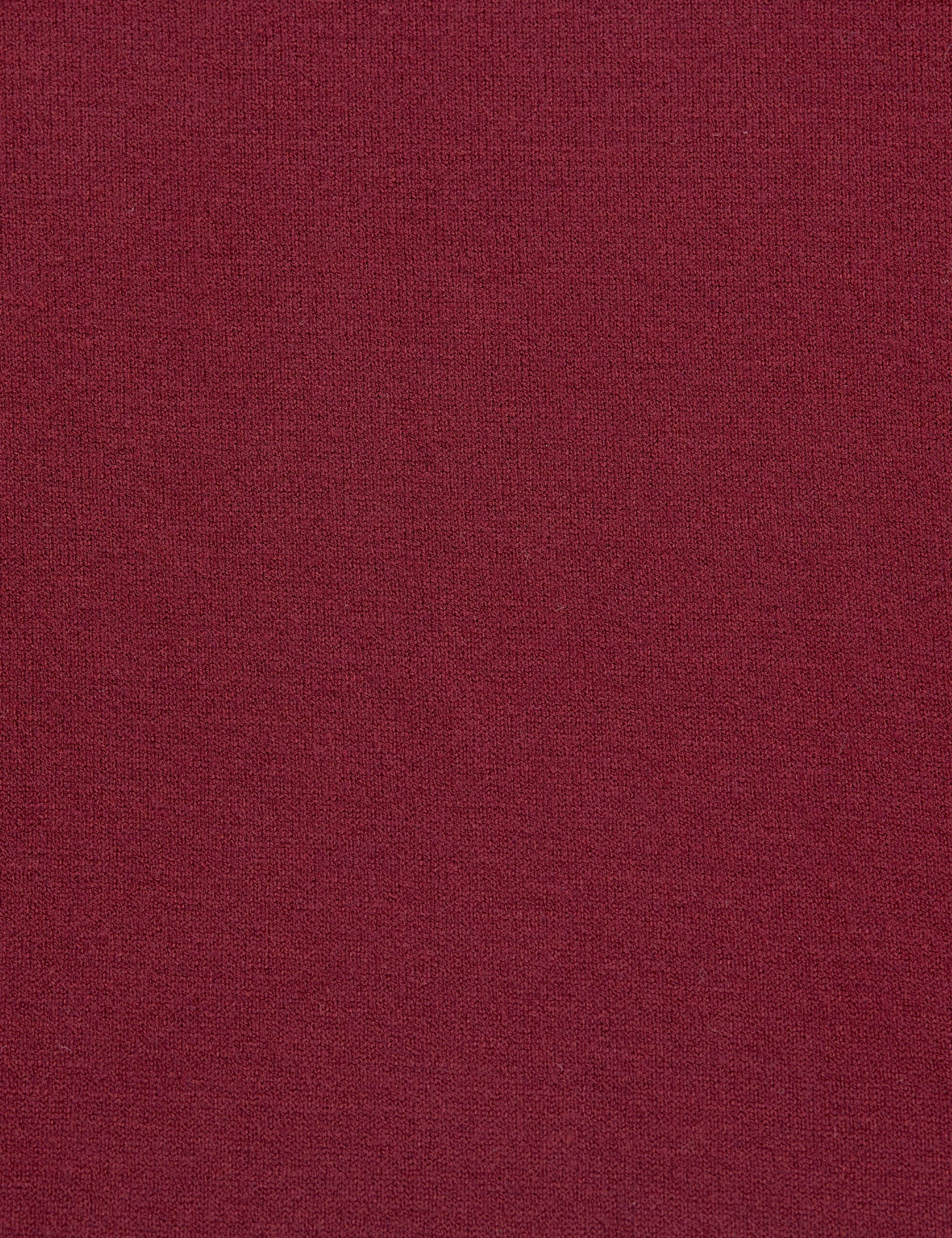 Vişne Slim Fit Çizgi Detaylı Basic Kazak