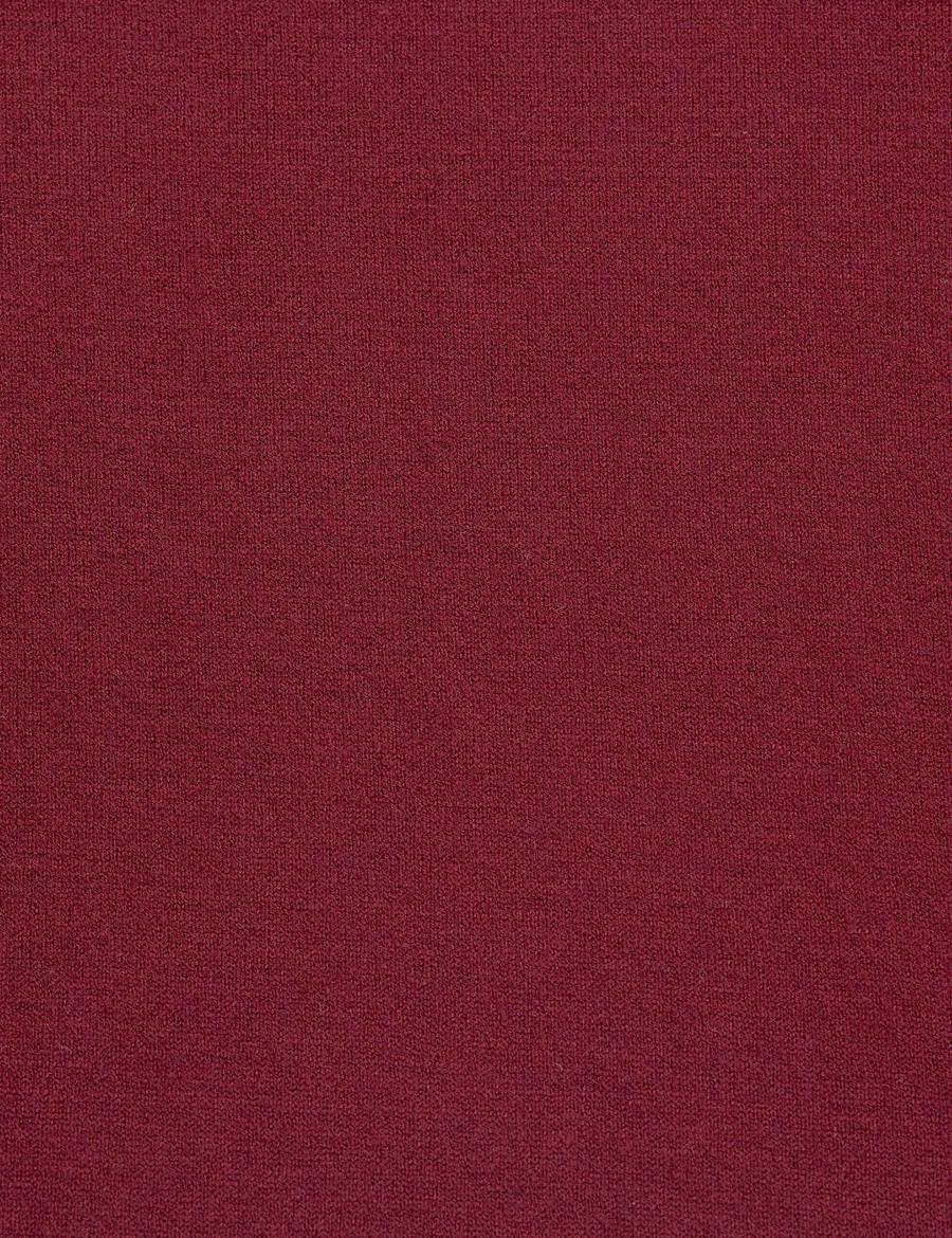 Vişne Slim Fit Çizgi Detaylı Basic Kazak