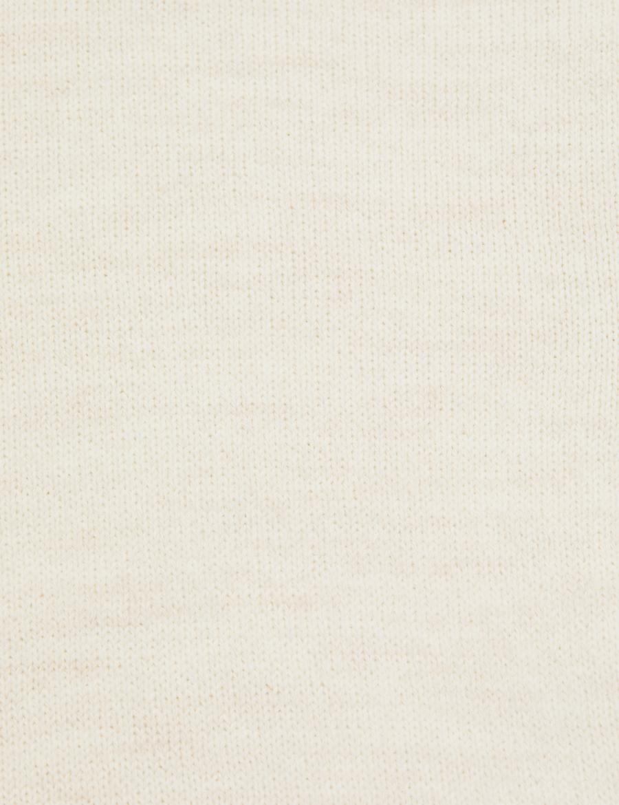 Ekru Comfort Fit Yarım Balıkçı Kazak