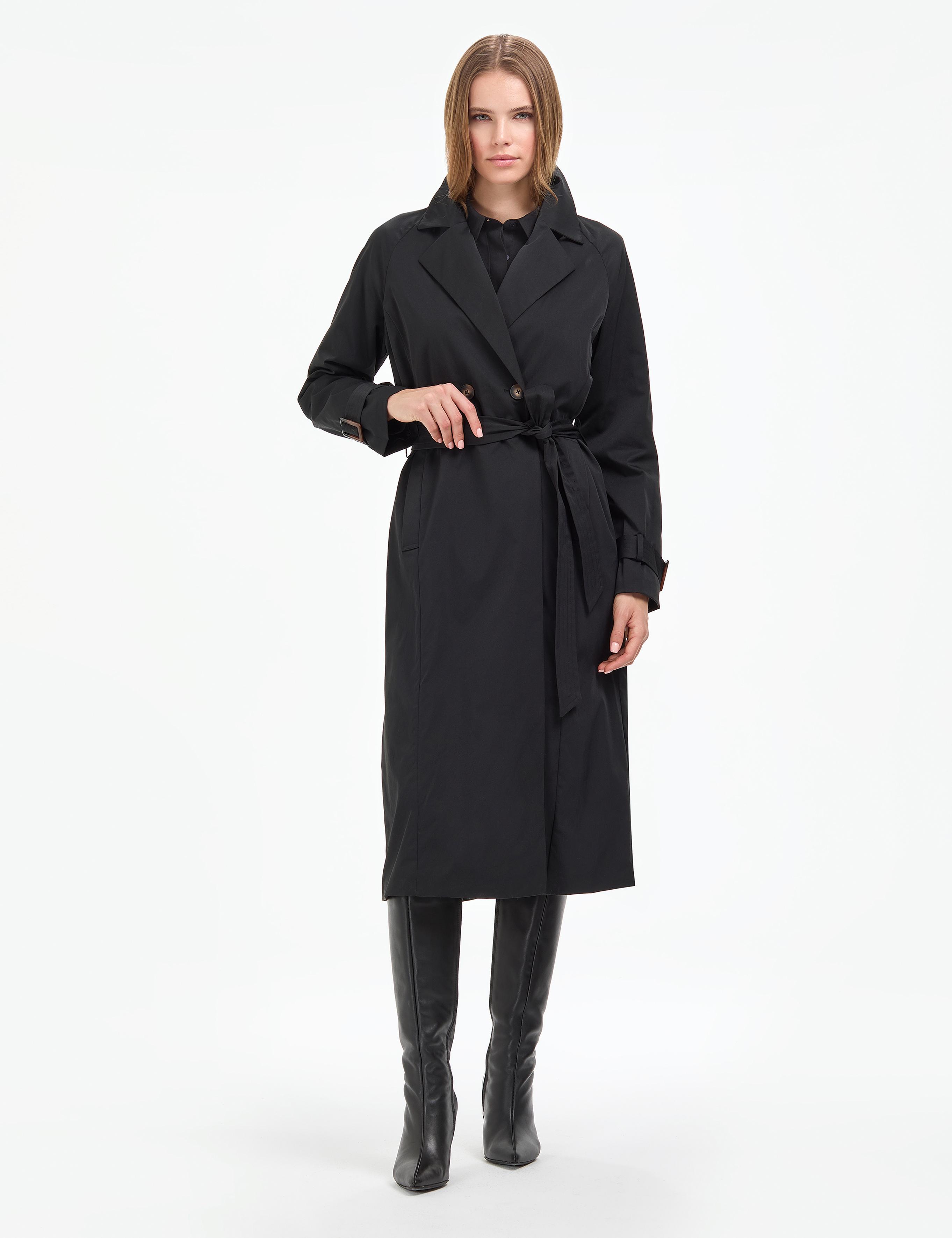 Siyah Kemerli Trençkot