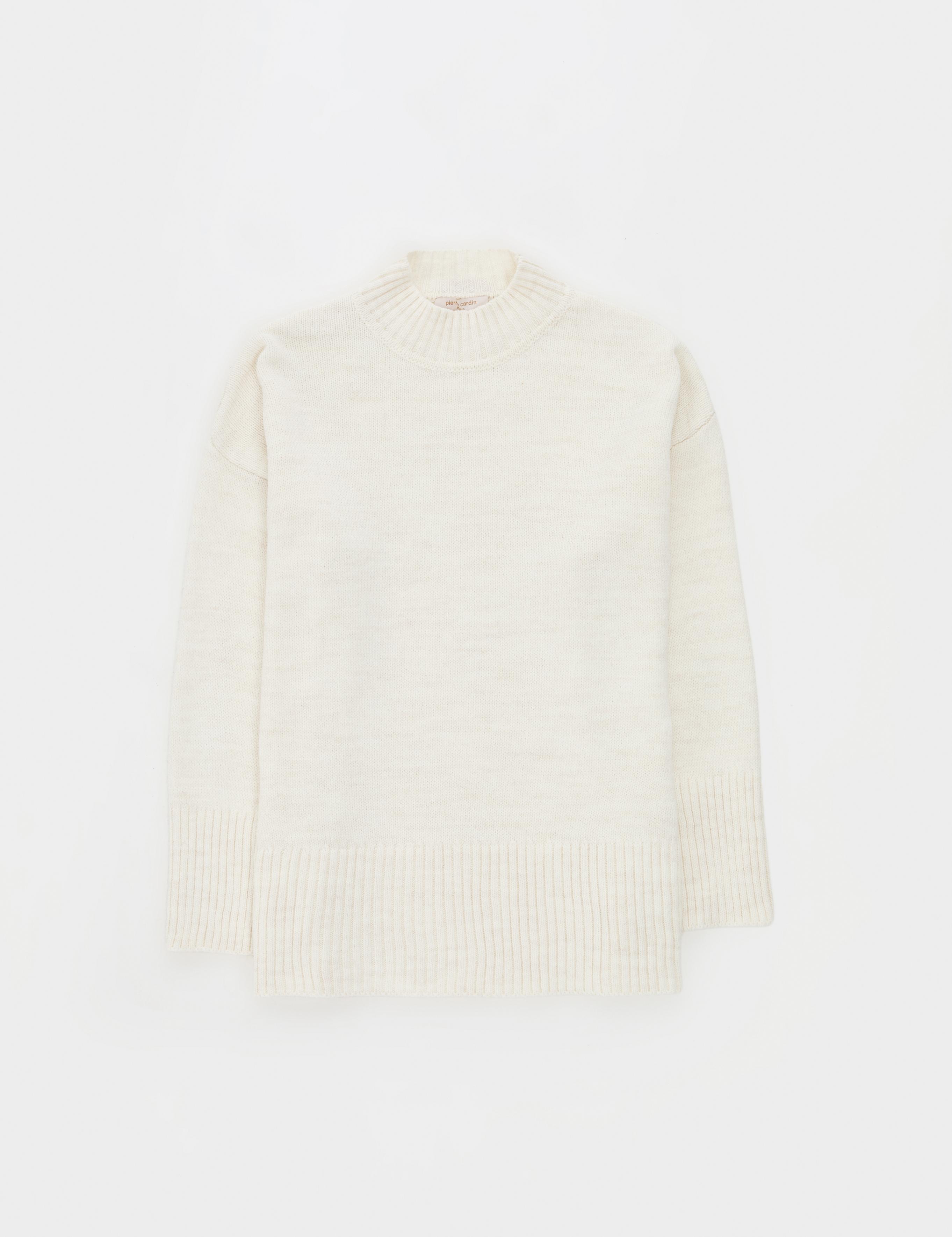 Ekru Comfort Fit Yarım Balıkçı Kazak