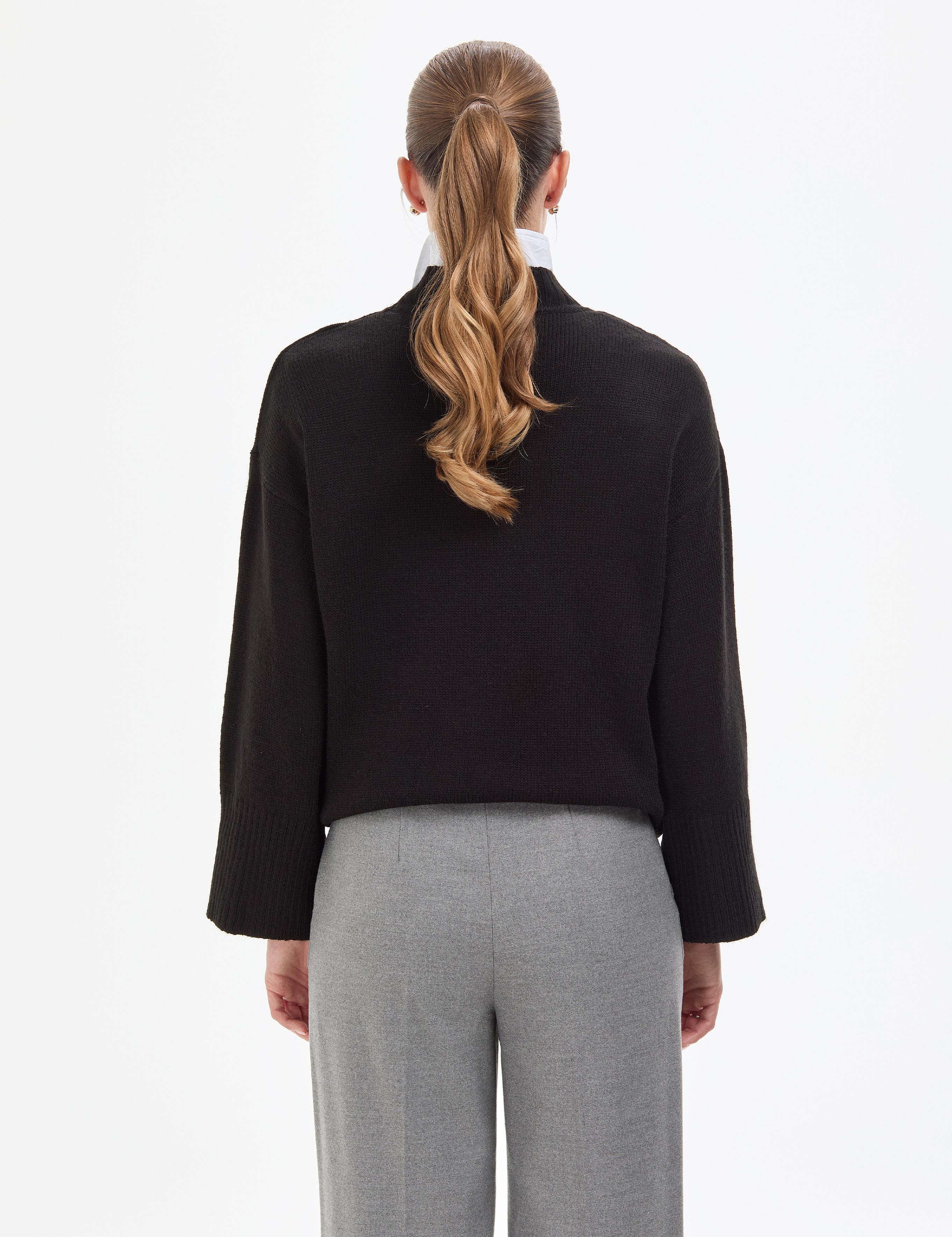 Siyah Comfort Fit Yarım Balıkçı Kazak