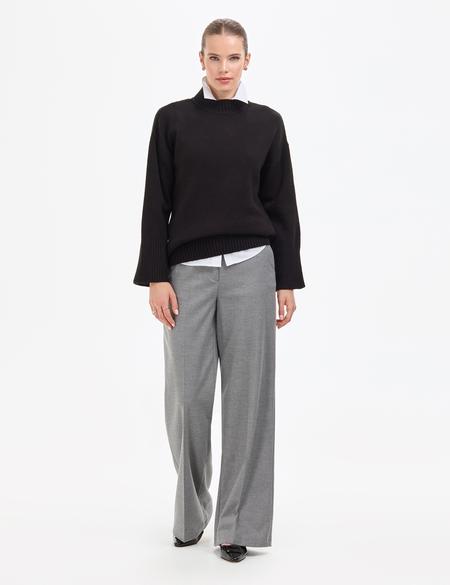 Siyah Comfort Fit Yarım Balıkçı Kazak - 50310958029