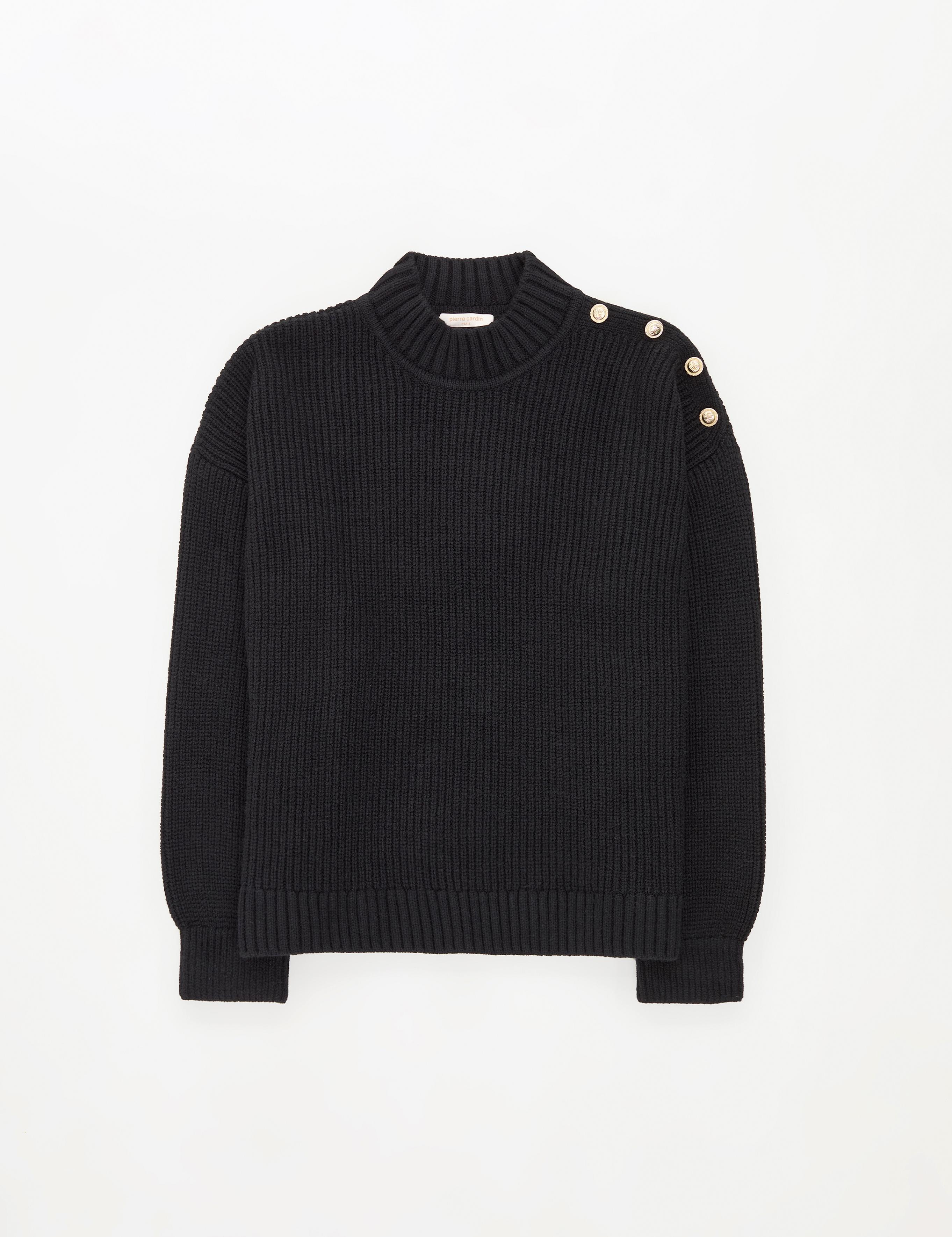 Siyah Comfort Fit Yarım Balıkçı Kazak