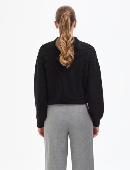 Siyah Comfort Fit Yarım Balıkçı Kazak - 50316342038