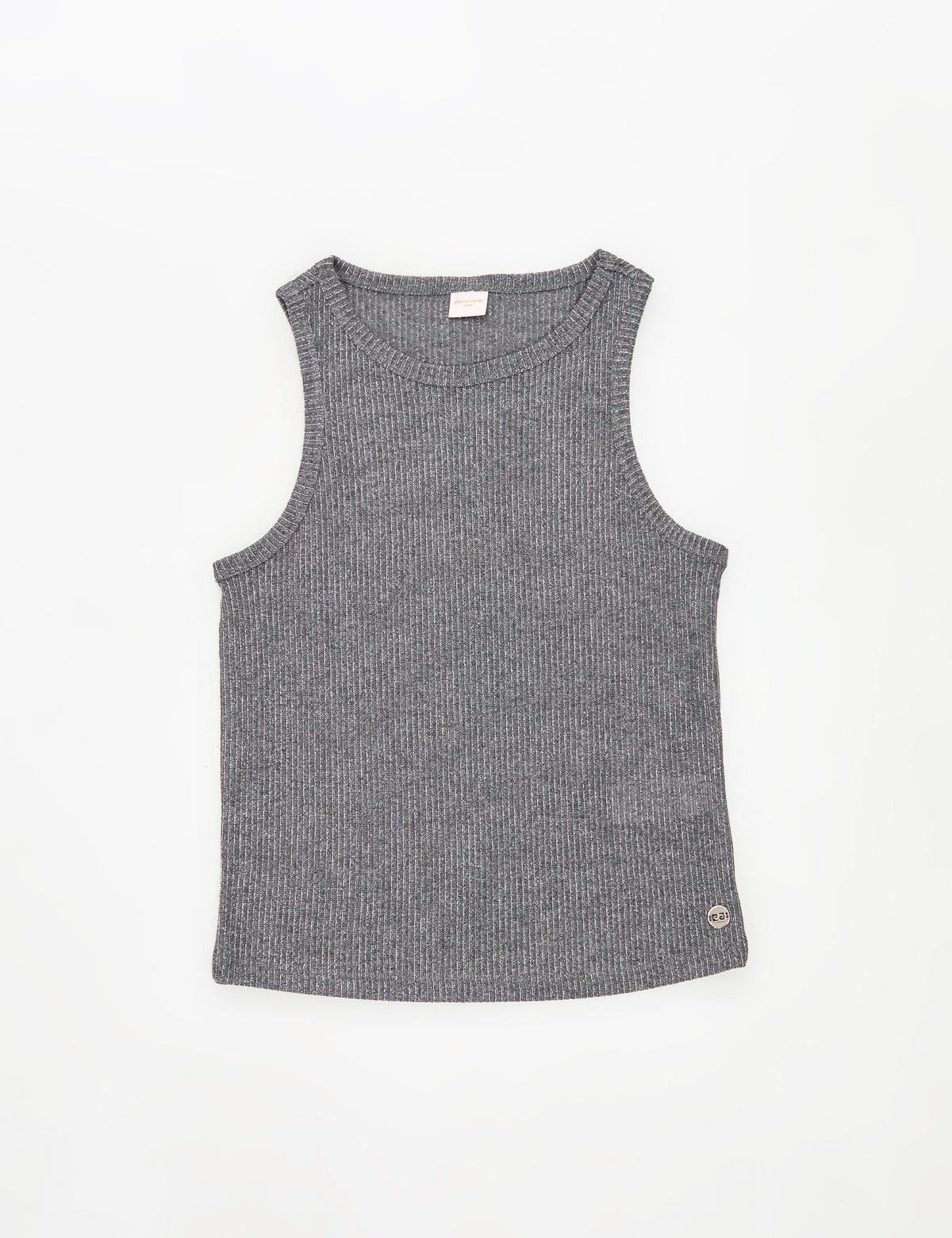 Gri Ex. Slim Fit Örme Bluz - 50309145019