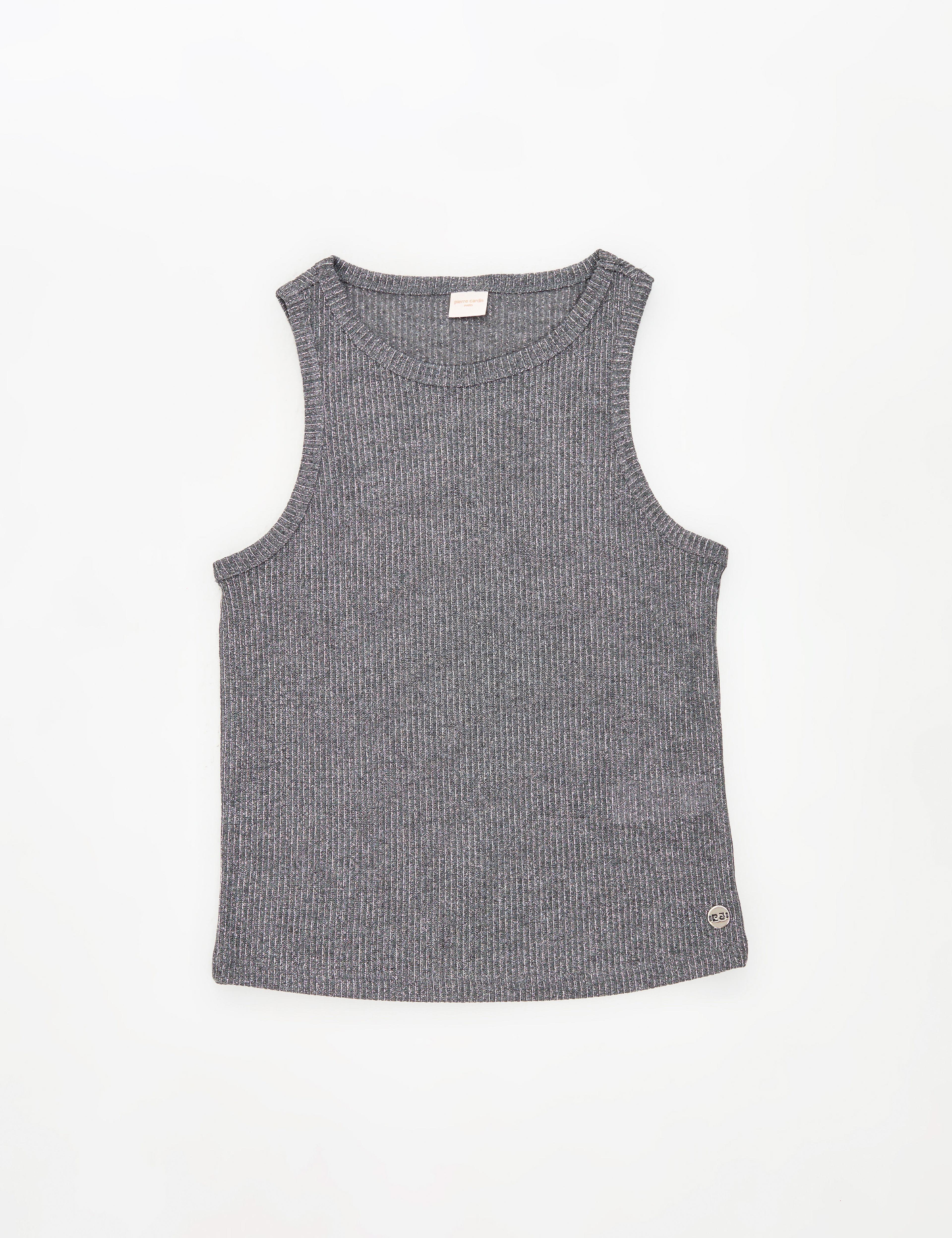 Gri Extra Slim Fit Örme Bluz - Image 6