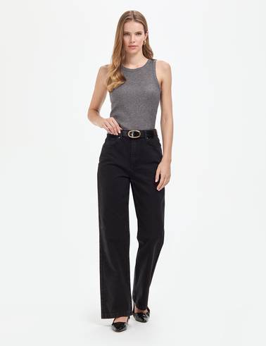 Gri Ex. Slim Fit Örme Bluz