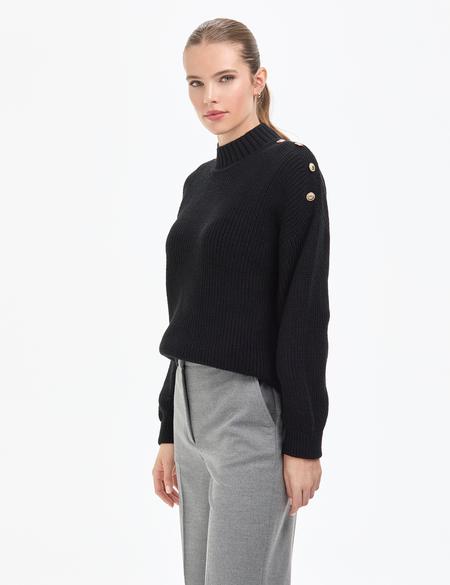 Siyah Comfort Fit Yarım Balıkçı Kazak - 50316342038