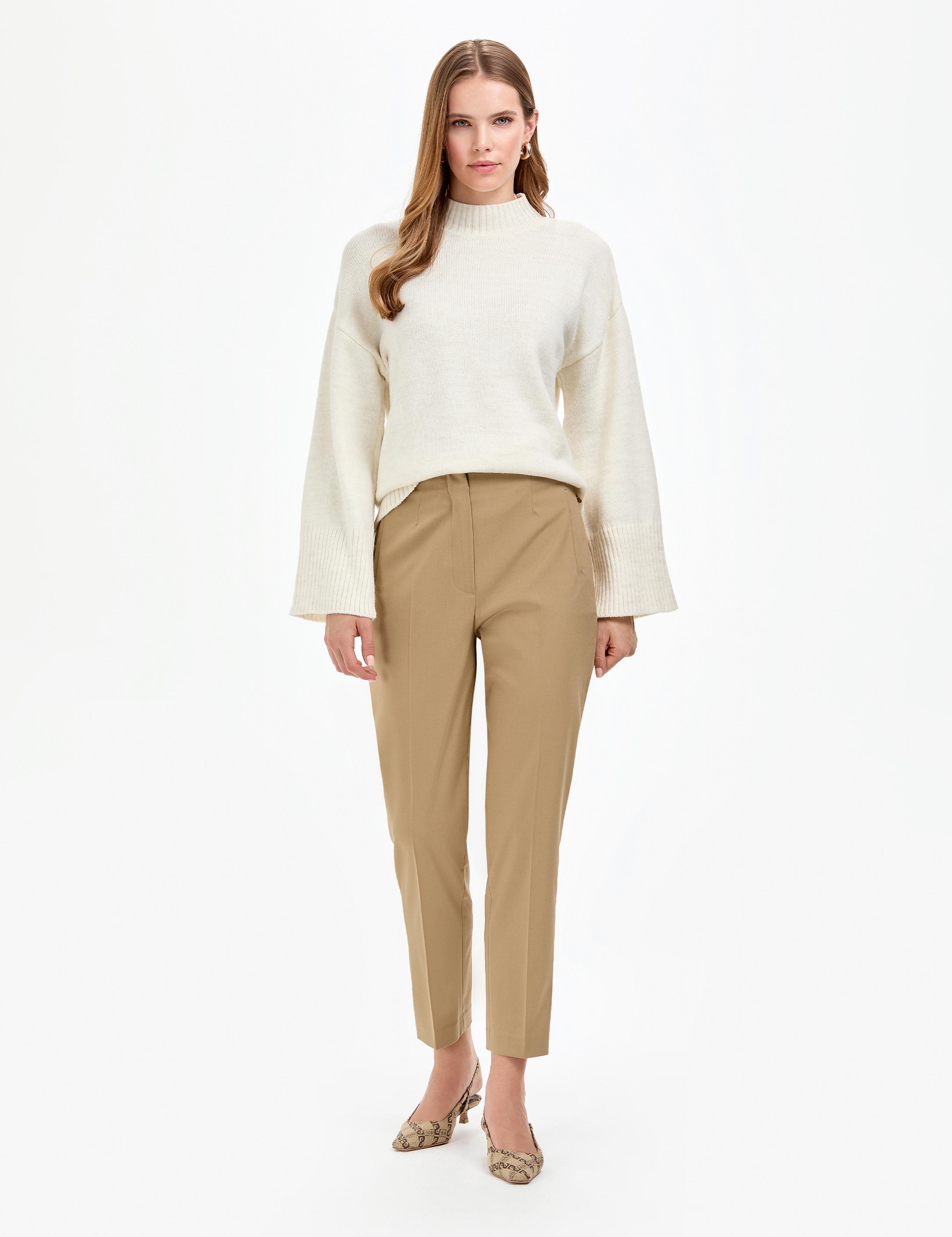 Bej Carrot Fit Kumaş Pantolon