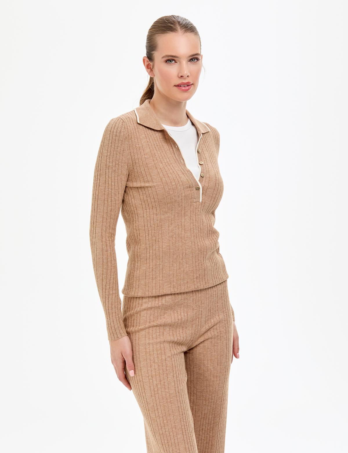 Bej Slim Fit Kazak - 50310971015