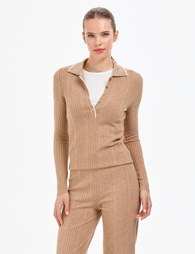 Bej Slim Fit Kazak