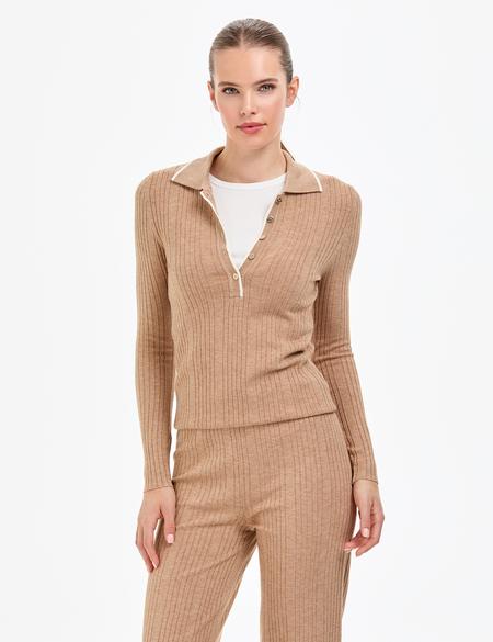 Bej Slim Fit Kazak - 50310971015