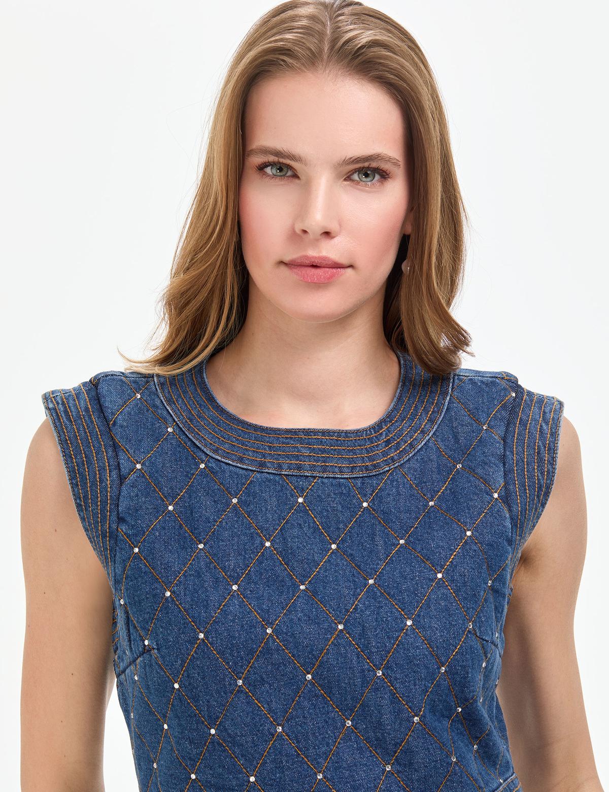 Açık Mavi Slim Fit Jean Elbise - 50308545002