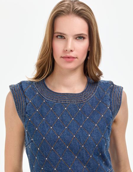 Açık Mavi Slim Fit Jean Elbise - 50308545002