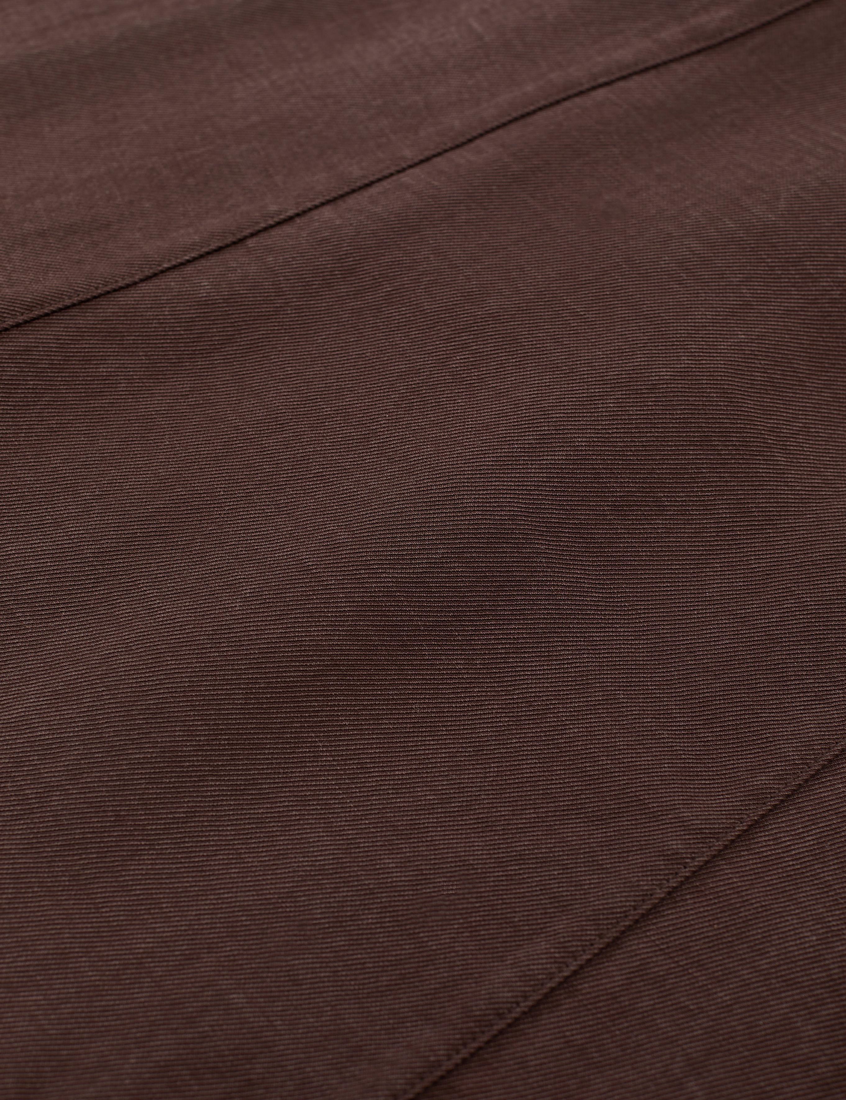 Koyu Kahverengi Comfort Fit Dokuma Elbise