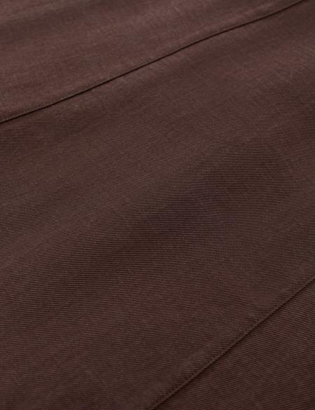 Koyu Kahverengi Comfort Fit Dokuma Elbise - 50318786016