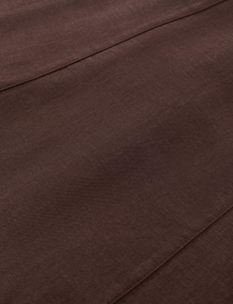 Koyu Kahverengi Comfort Fit Dokuma Elbise