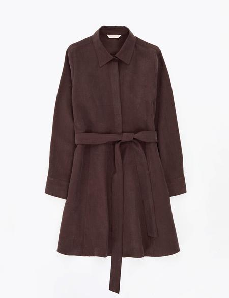 Koyu Kahverengi Comfort Fit Dokuma Elbise - 50318786016