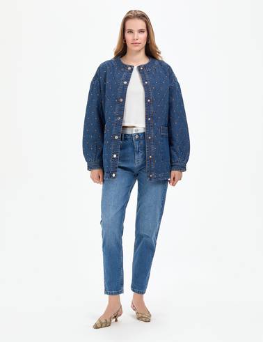 Açık Mavi Oversize Jean Ceket