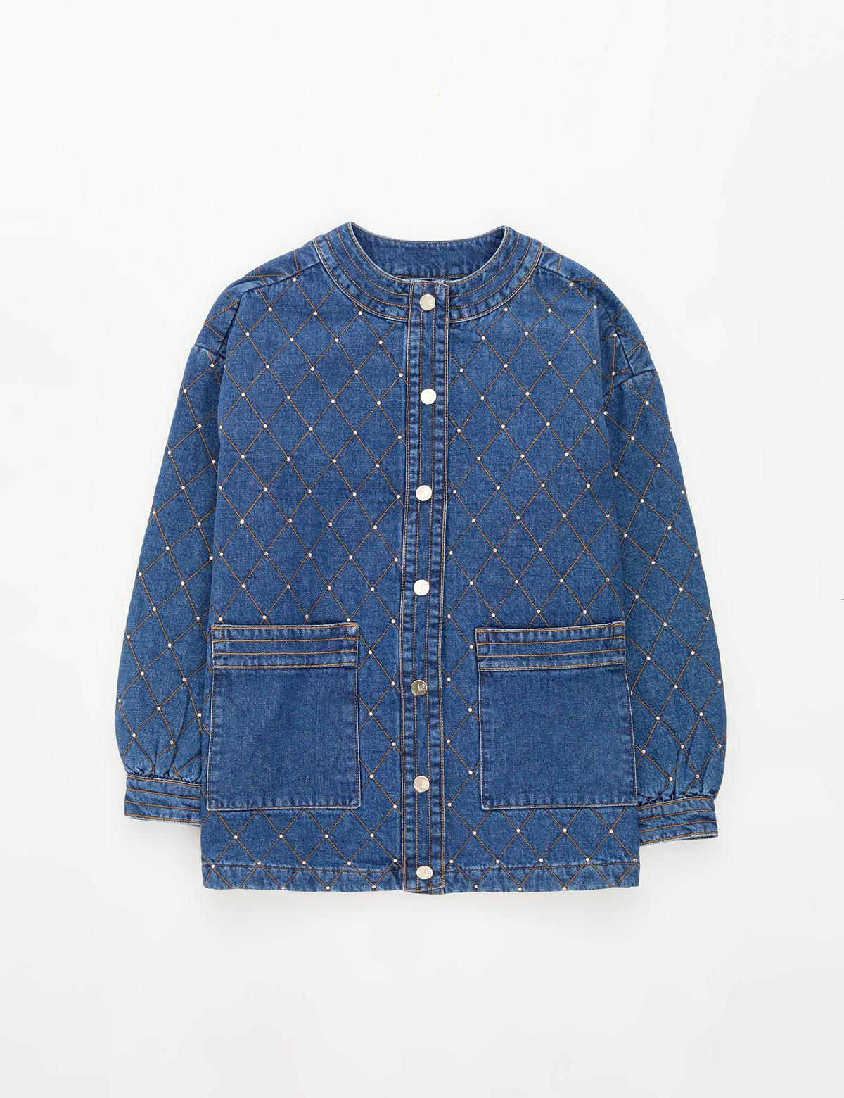 Açık Mavi Oversize Jean Ceket - 50308552005