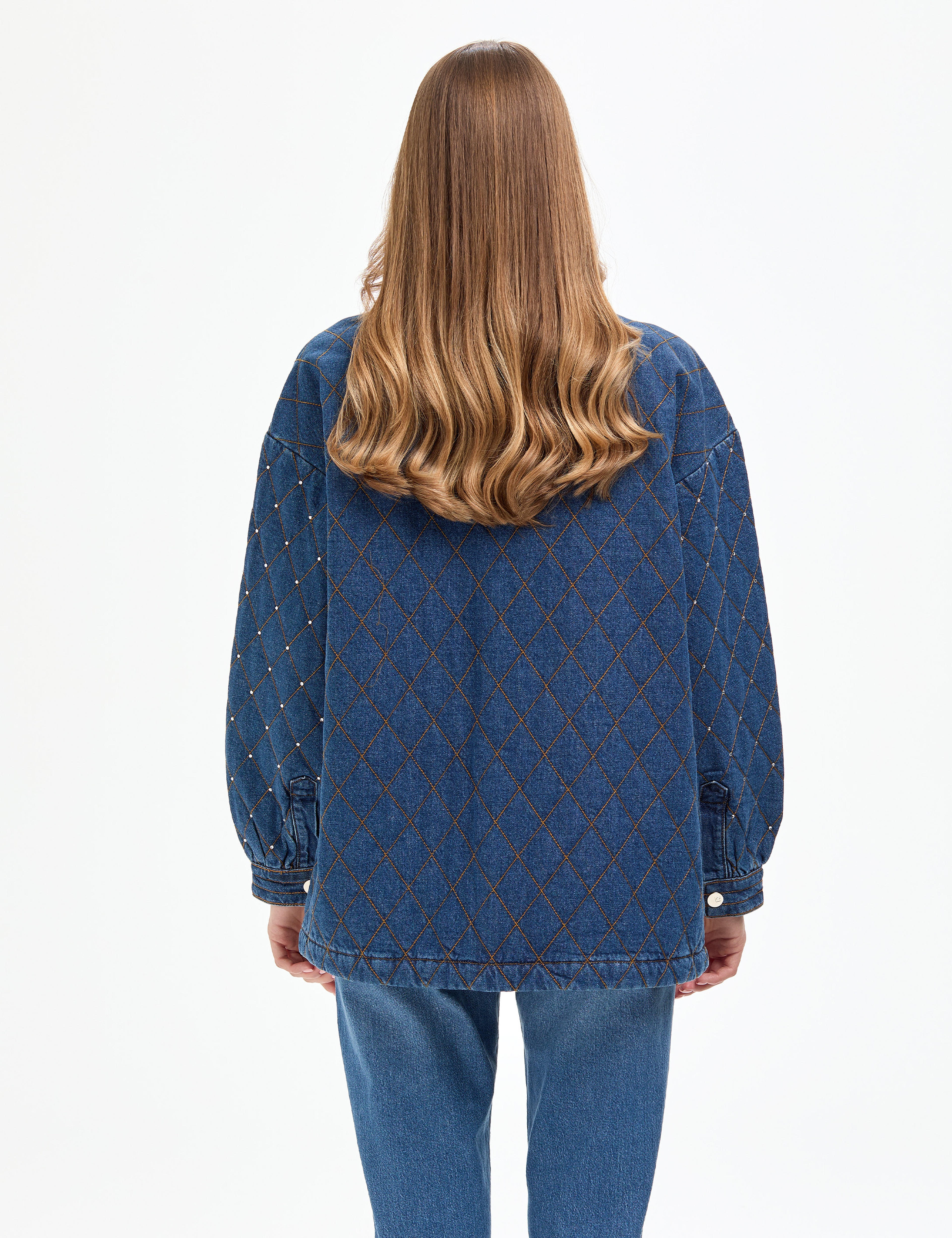 Açık Mavi Oversize Jean Ceket - Image 5