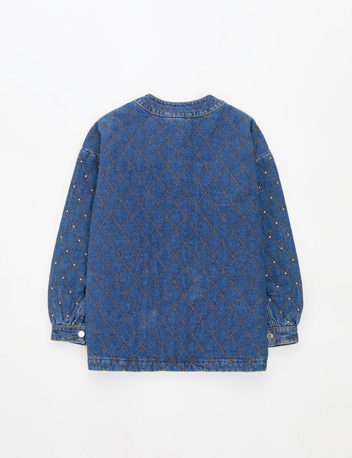 Açık Mavi Oversize Jean Ceket - 50308552005