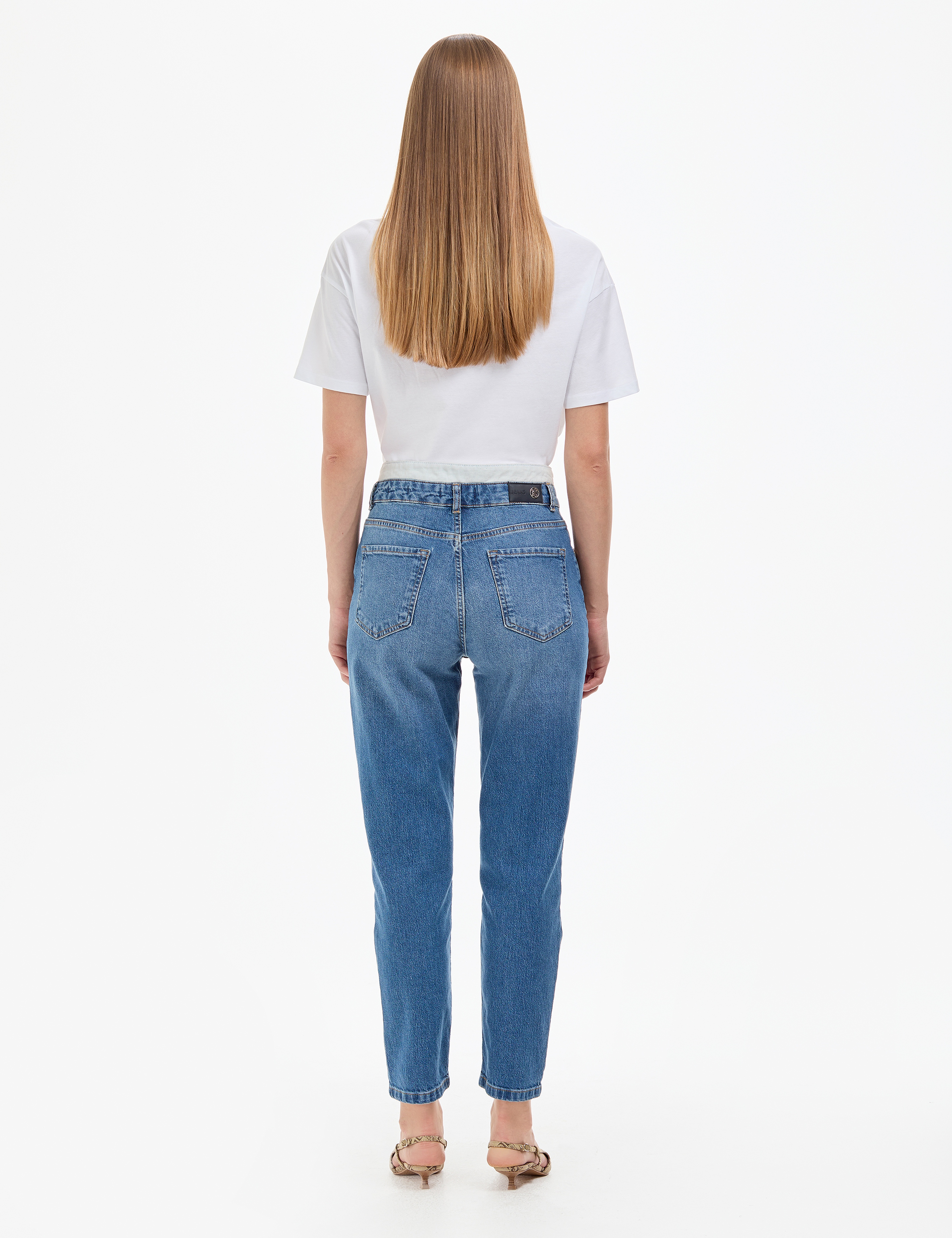 Açık Mavi Mom High Waist Fit Jean Pantolon - Image 4