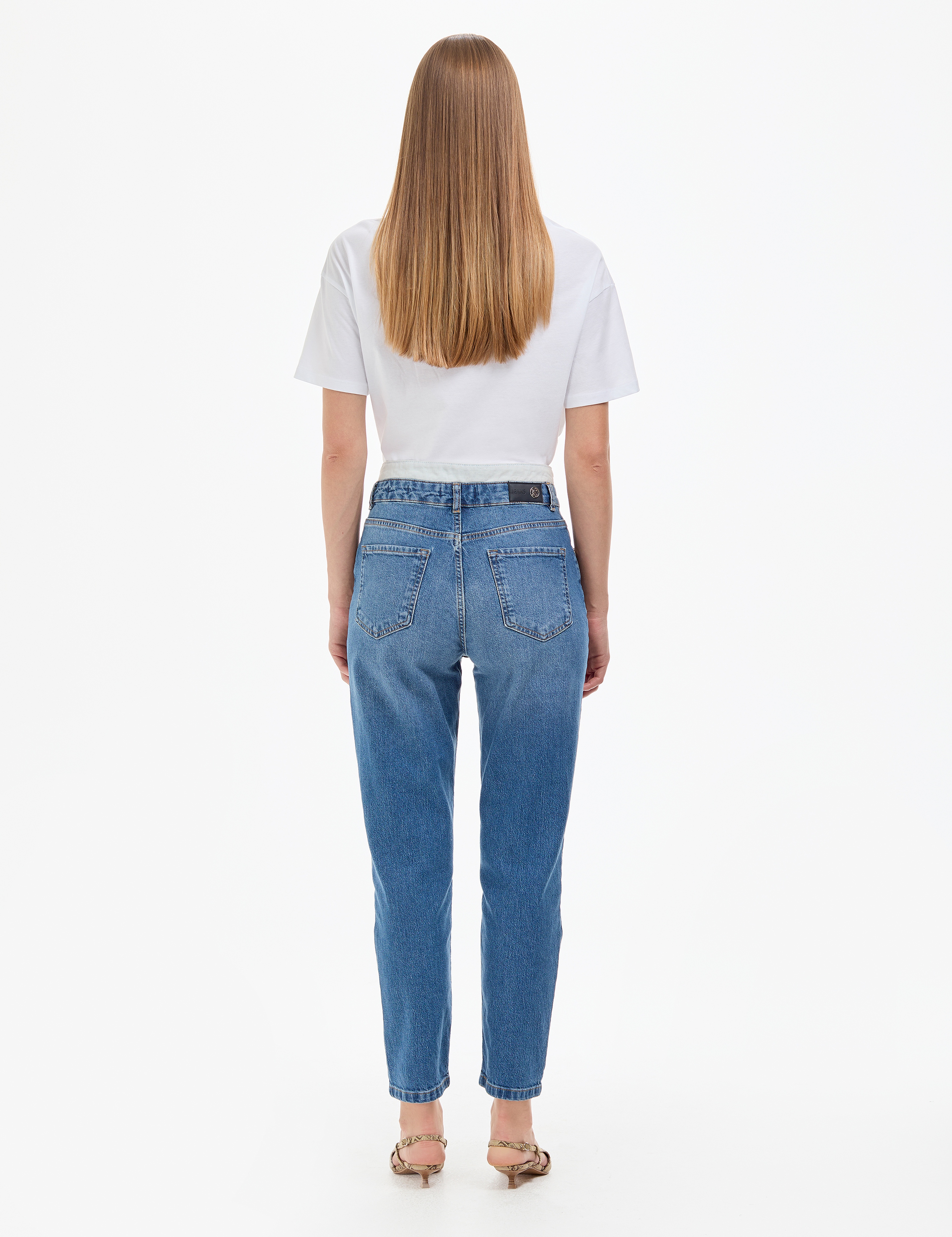 Açık Mavi Mom High Waist Fit Jean Pantolon
