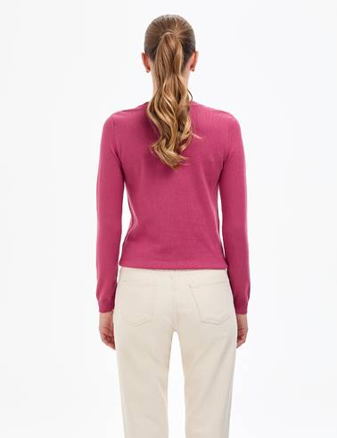 Gül Kurusu Slim Fit Bisiklet Yaka Basic Kazak