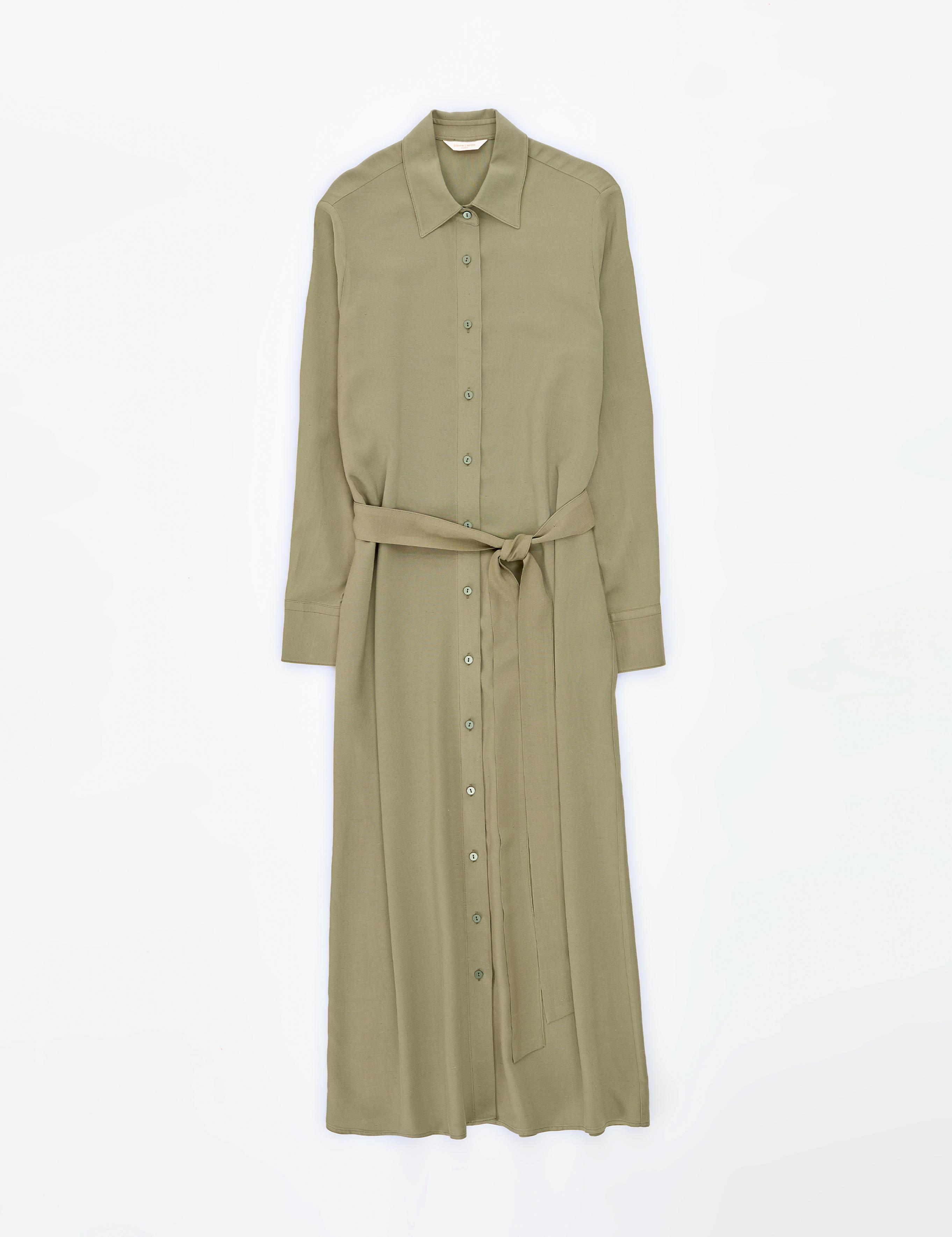 Haki Comfort Fit Dokuma Elbise