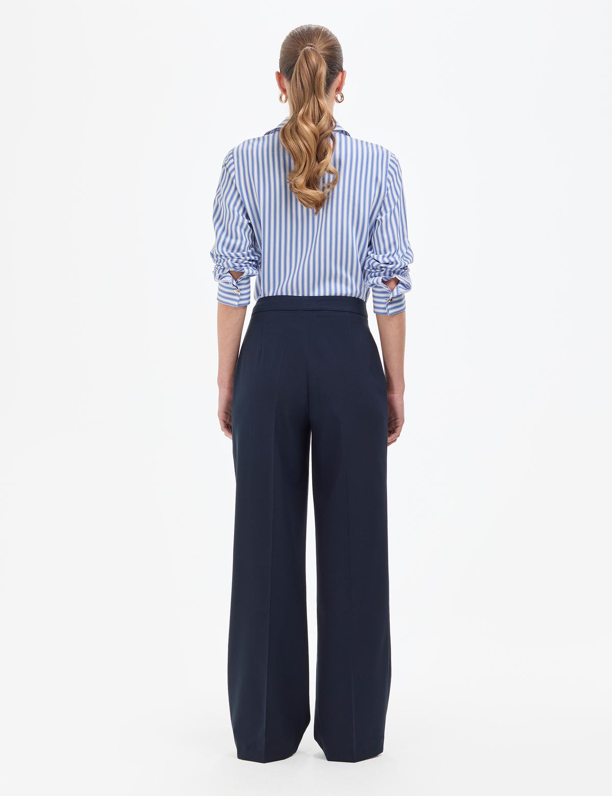 Lacivert Palazzo Kumaş Pantolon - 50319006001