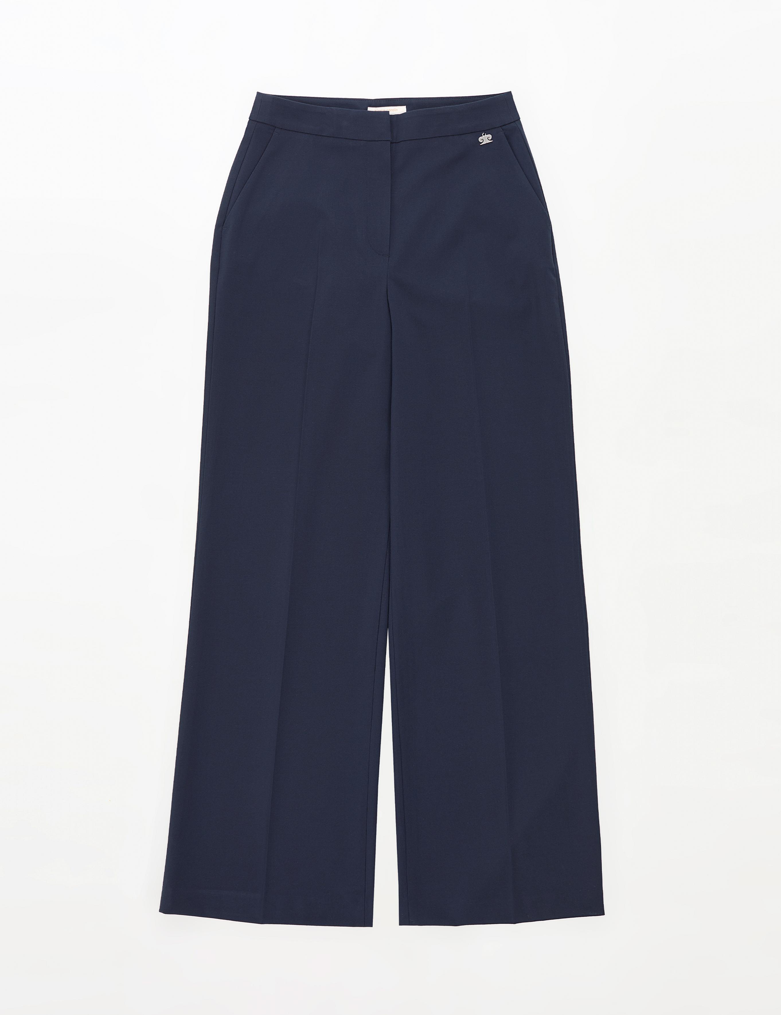 Lacivert Palazzo Kumaş Pantolon