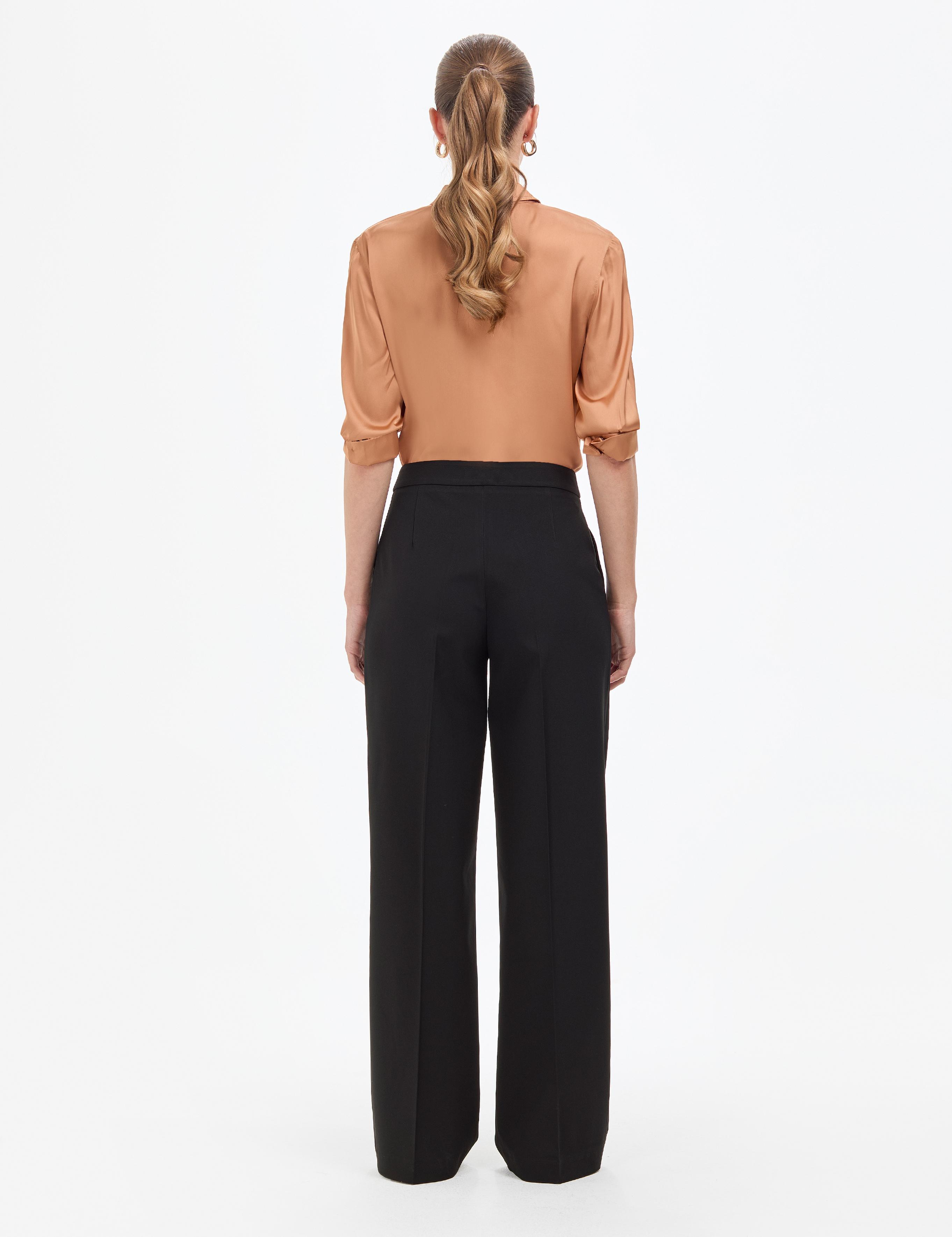 Siyah Palazzo Kumaş Pantolon