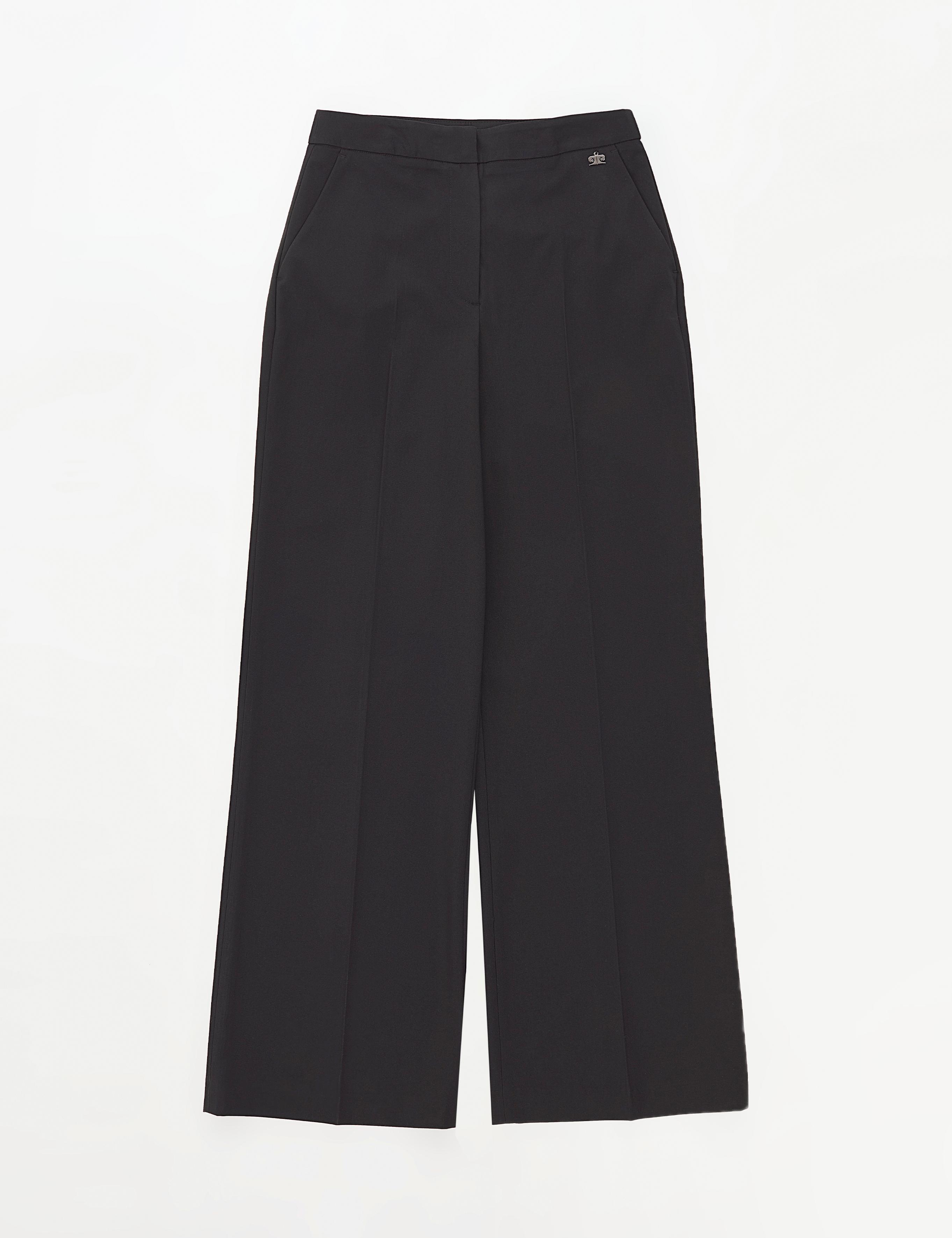 Siyah Palazzo Kumaş Pantolon