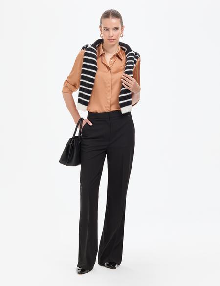 Siyah Palazzo Kumaş Pantolon - 50319006012