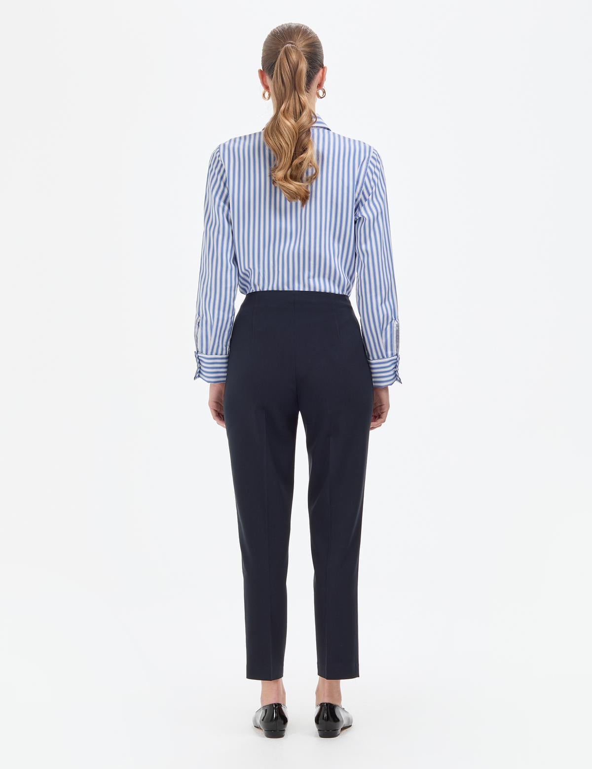 Lacivert Carrot Fit Kumaş Pantolon - 50318977025