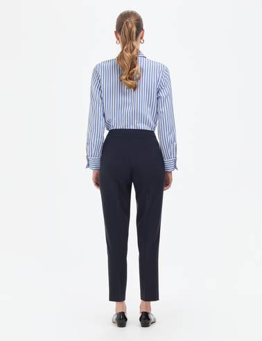 Lacivert Carrot Fit Kumaş Pantolon