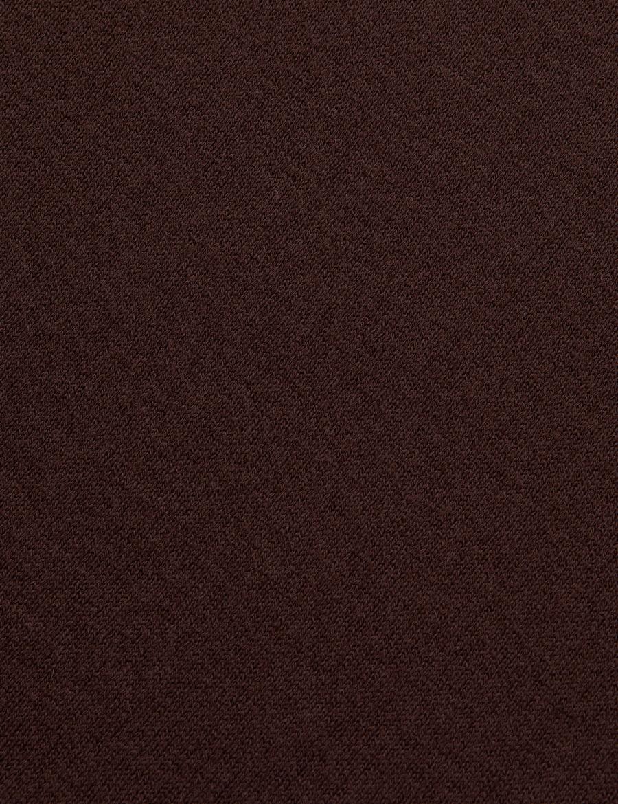 Kahverengi Comfort Fit Bisiklet Yaka Basic Kazak