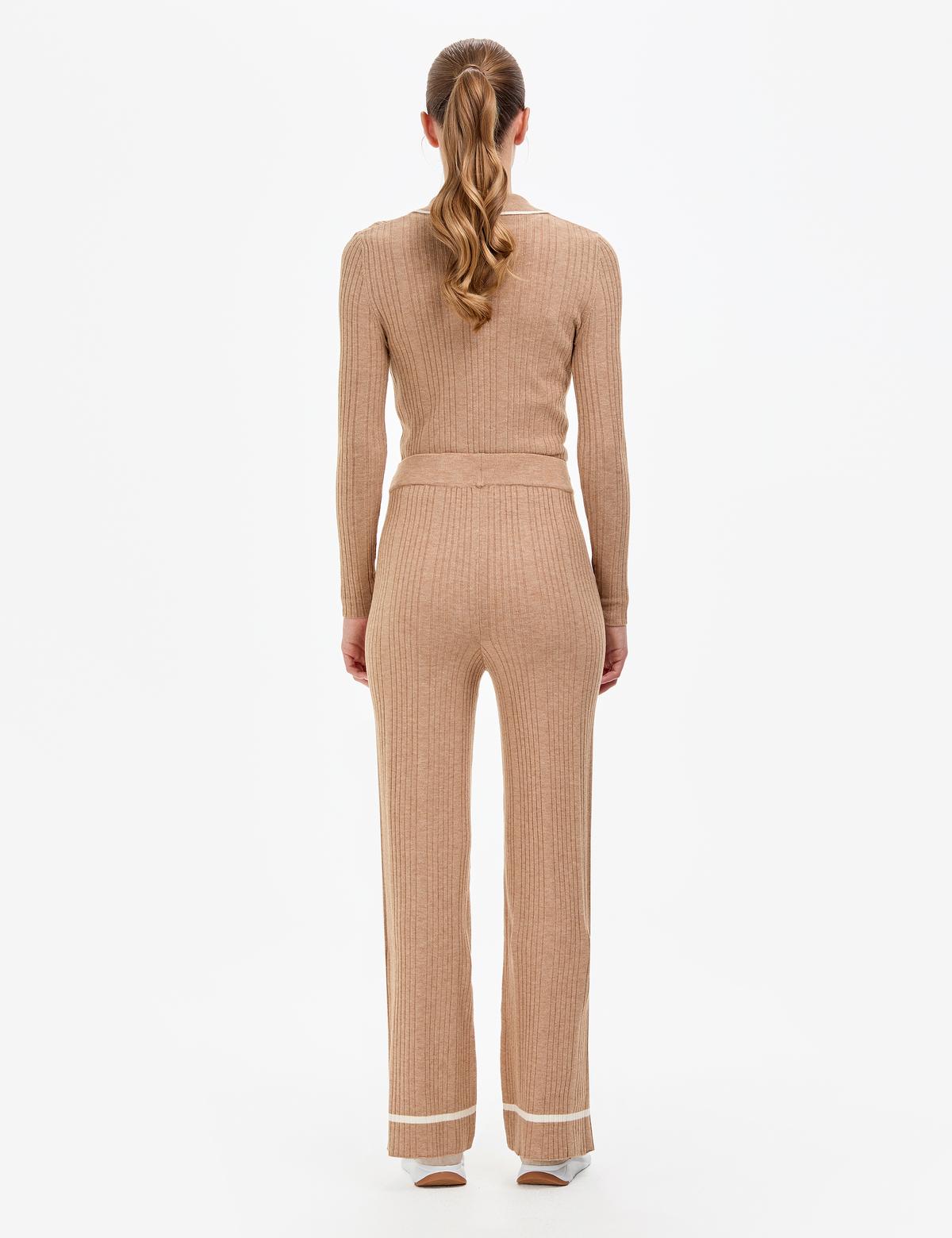 Bej Loose Fit Triko Pantolon - 50311038013