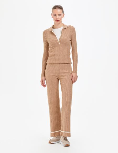 Bej Loose Fit Triko Pantolon - 50311038013