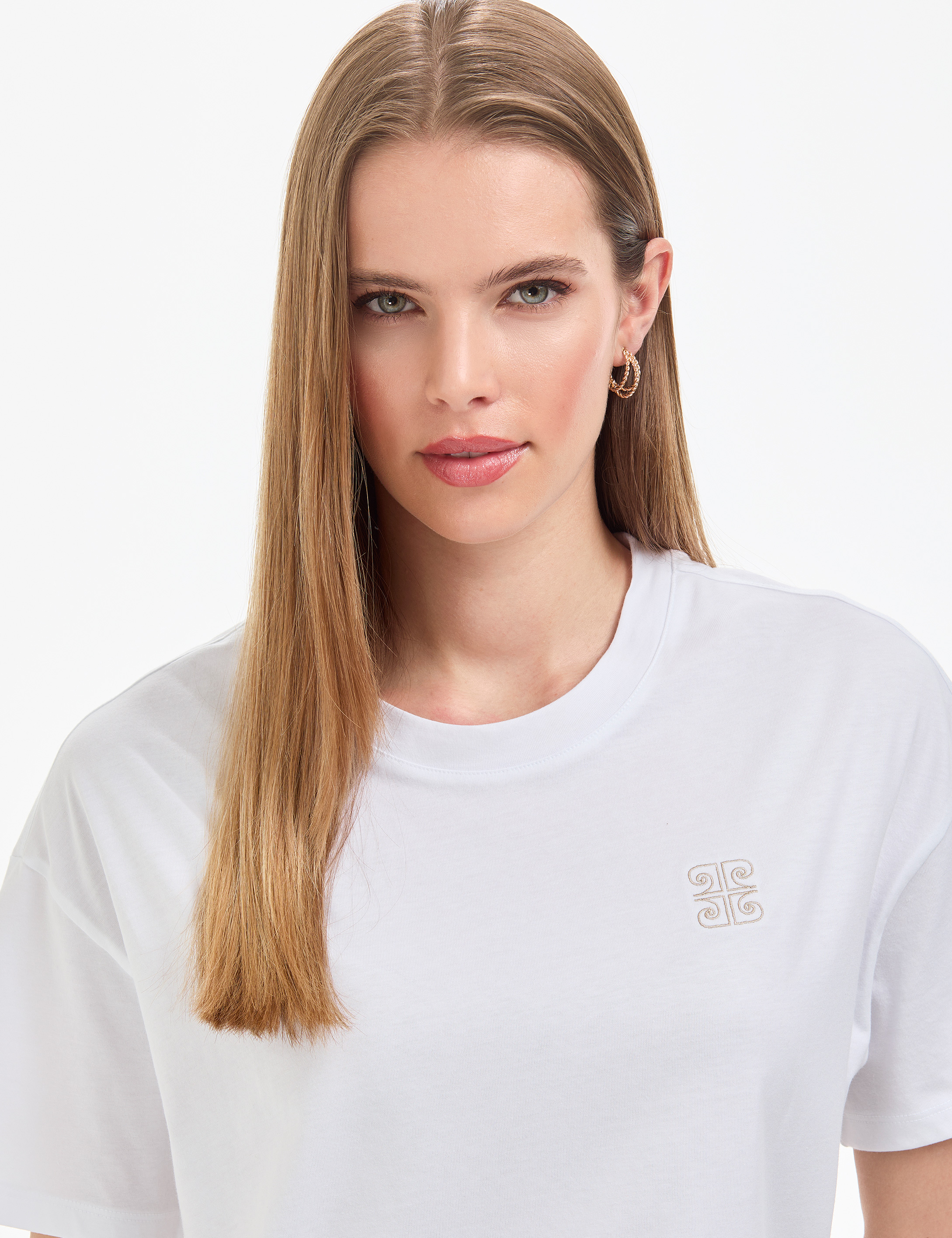 Beyaz Oversize Tişört - 50323569010