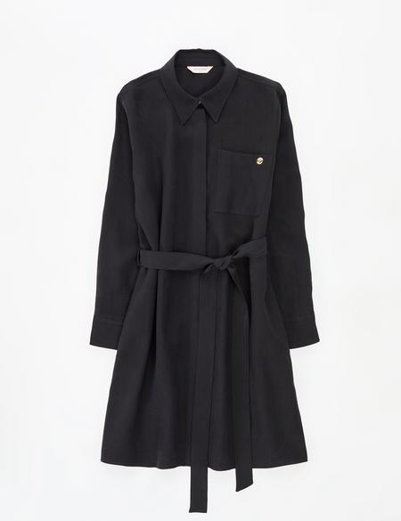 Siyah Comfort Fit Dokuma Elbise - 50318196002