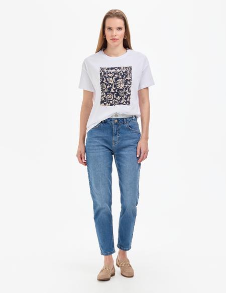 Beyaz Oversize Tişört - 50323558001