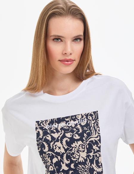 Beyaz Oversize Tişört - 50323558001